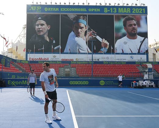 Tennis, ATP-Turnier in Doha, Roger Federer Qatar Exxon Mobil Open 2021 Roger Federer , Switzerland