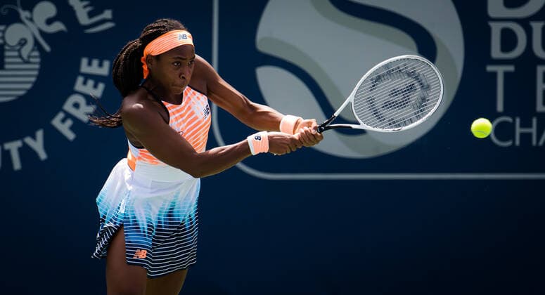 March 9, 2021, DUBAI, UNITED ARAB EMIRATES: Cori Gauff of the United States in action during the second round of the 2021 Dubai Duty Free Tennis Championships WTA, Tennis Damen 1000 tournament against Marketa Vondrousova of the Czech Republic DUBAI UNITED ARAB EMIRATES - ZUMAa181 20210309_zaa_a181_042 Copyright: xRobxPrangex