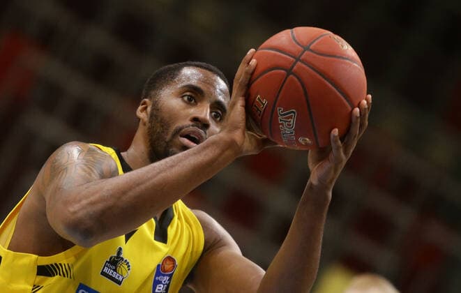 Ludwigsburg , Basketball easyCredit BBL Bundesliga , MHP RIESEN Ludwigsburg vs. NINERS Chemnitz , Jamel McLean ( Riesen )
