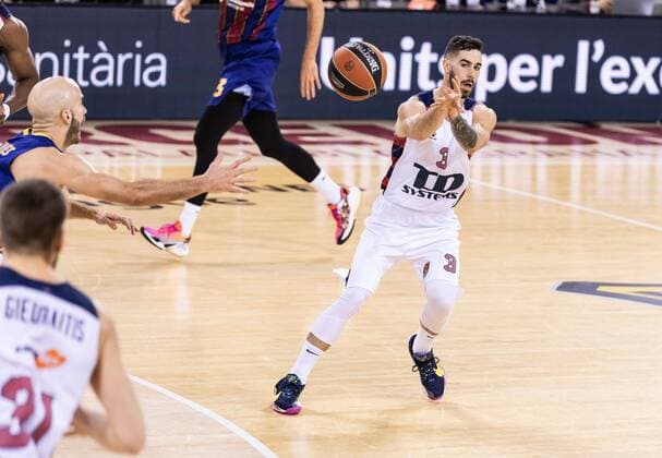Mandatory Credit: Photo by Javier Borrego Shutterstock (11787940q) Luca Vildoza of TD Systems Baskonia in action during the Turkish Airlines EuroLeague match between FC Barcelona, Barca and TD Systems Baskonia at Palau Blaugrana on March 05, 2021 in Barcelona, Spain. Basket: EuroLeague - FC Barcelona v Baskonia, Spain - 05 Mar 2021 Basket: EuroLeague - FC Barcelona v Baskonia, Spain - 05 Mar 2021  Copyright: xJavierxBorrego Shutterstockx 11787940q