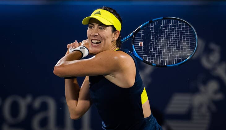 March 10, 2021, DUBAI, UNITED ARAB EMIRATES: Garbine Muguruza of Spain in action during her third round match at the 2021 Dubai Duty Free Tennis Championships WTA, Tennis Damen 1000 tournament against Iga Swiatek of Poland DUBAI UNITED ARAB EMIRATES - ZUMAa181 20210310_zaa_a181_137 Copyright: xRobxPrangex