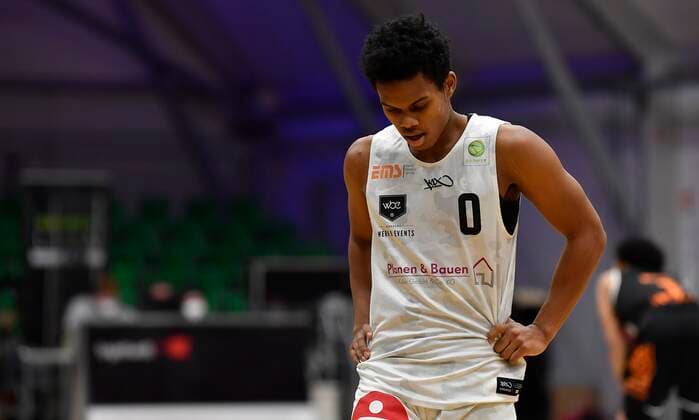10.03.2021 - Basketball - Saison 2020 2021 - 2. Bundesliga Pro-A - 14. Spieltag: Nürnberg Falcons Basketball Club NBC - wiha panthers Schwenningen - - Tra Holder (0, Nürnberg Falcons BC NBC ) enttäuscht Enttäuschung