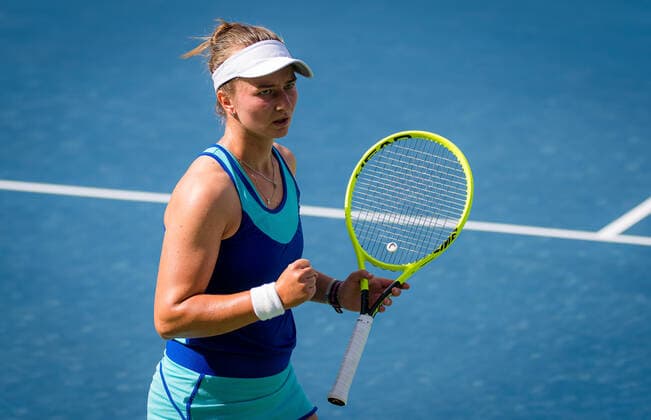 March 11, 2021, DUBAI, UNITED ARAB EMIRATES: Barbora Krejcikova of the Czech Republic in action during the quarter-final at the 2021 Dubai Duty Free Tennis Championships WTA, Tennis Damen 1000 tournament against Barbora Krejcikova of the Czech Republic DUBAI UNITED ARAB EMIRATES - ZUMAa181 20210311_zaa_a181_012 Copyright: xRobxPrangex