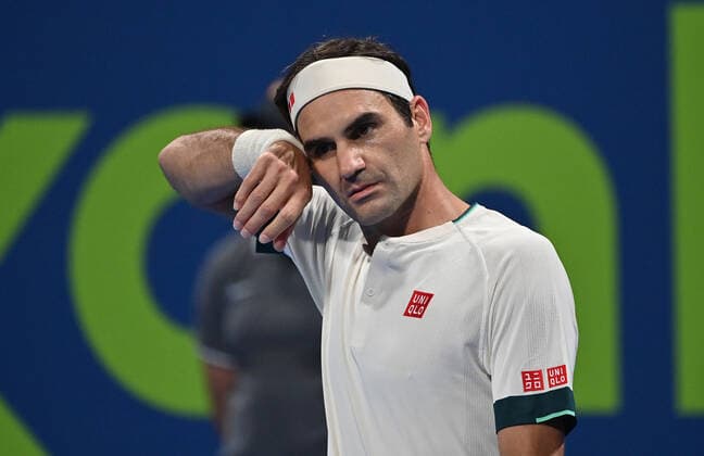 Sport Bilder des Tages Qatar Exxon Mobil Open 2021 Roger Federer , Switzerland