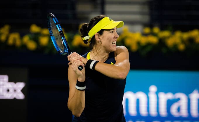 March 11, 2021, DUBAI, UNITED ARAB EMIRATES: Garbine Muguruza of Spain in action during the quarter-final at the 2021 Dubai Duty Free Tennis Championships WTA, Tennis Damen 1000 tournament against Aryna Sabalenka of Belarus DUBAI UNITED ARAB EMIRATES - ZUMAa181 20210311_zaa_a181_099 Copyright: xRobxPrangex