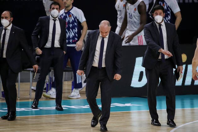 March 11, 2021, Madrid, Spain: Pablo Laso of Real Madrid during the Turkish Airlines EuroLeague match between Real Madrid at WiZink Center in Madrid, Spain. Madrid Spain - ZUMAd159 20210311_zia_d159_020 Copyright: xIndirax