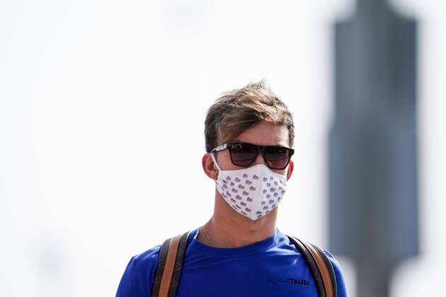 March 12, 2021, Sakhir, Bahrain: PIERRE GASLY of France and Scuderia AlphaTauri arrives at the track at the 2021 FIA Formula 1 Pre-Season tests at Bahrain International Circuit in Sakhir, Bahrain. Sakhir Bahrain - ZUMAg147 20210312_zap_g147_013 Copyright: xJamesxGasperottix