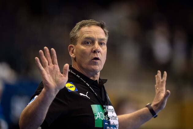Handball Berlin 12.03.2021 Olympiaqualifikation Olympia Qualifikation Deutschland (GER) - Schweden (SWE) Alfred Gislason (Deutschland, Trainer)