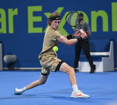 Tennis, ATP-Turnier in Doha Qatar Exxon Mobil Open 2021 Andrey Rublev , Russia