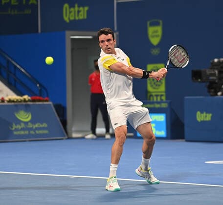 Tennis, ATP-Turnier in Doha Qatar Exxon Mobil Open 2021 Roberto Bautista Augut , Spain
