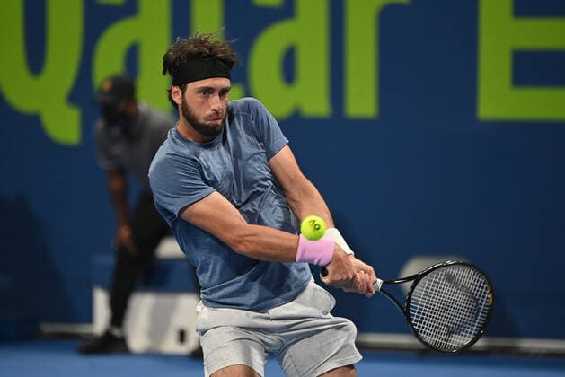 Tennis, ATP-Turnier in Doha Qatar Exxon Mobil Open 2021 Nikoloz Basilashvili , Georgia