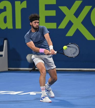 Tennis, ATP-Turnier in Doha Qatar Exxon Mobil Open 2021 Nikoloz Basilashvili , Georgia