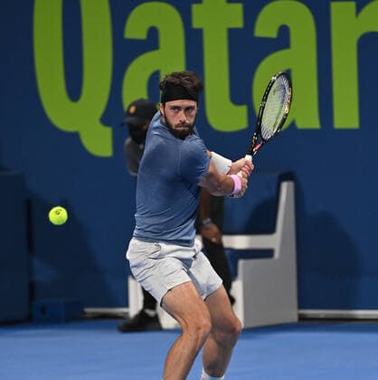 Tennis, ATP-Turnier in Doha Qatar Exxon Mobil Open 2021 Nikoloz Basilashvili , Georgia