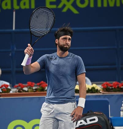 Tennis, ATP-Turnier in Doha Qatar Exxon Mobil Open 2021 Nikoloz Basilashvili , Georgia