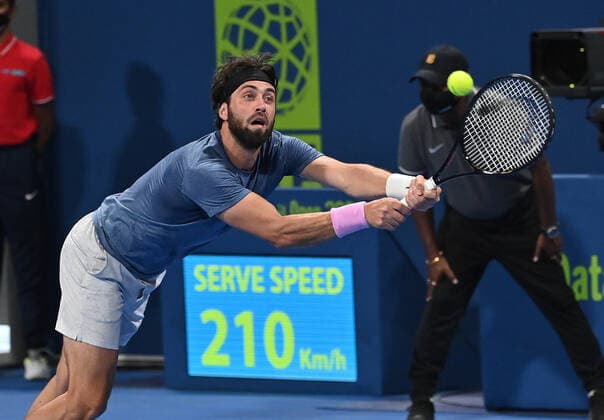 Tennis, ATP-Turnier in Doha Qatar Exxon Mobil Open 2021 Nikoloz Basilashvili , Georgia