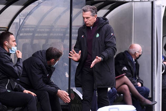 CLAUDE PUEL (ENTRAINEUR SAINT ETIENNE) FOOTBALL : Angers vs Saint Etienne - Ligue 1 Uber Eats - 13 03 2021 FEP Panoramic 