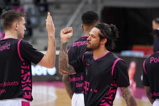 GER, Easycredit BBL, Telekom Baskets Bonn vs. Brose Bamberg 13.03.2021, Telekom Dome, Bonn, GER, Easycredit BBL, Telekom Baskets Bonn vs. Brose Bamberg, im Bild: Jalen Hudson (Telekom Bann 6),