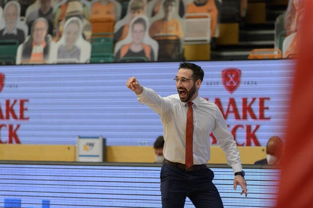 Thomas PÄCH PAECH (Trainer Head Coach Rasta Vechta) ; Rasta Vechta vs ratiopharm Ulm, Basketball, easyCredit BBL Bundesliga, 13.03.2021, 23. Spieltag, Saison 2020 2021 ; Copyright: xErikxHillmer EIBNERx EP_ehr Rasta Vechta vs ratiopharm Ulm, Basketball, easyCredit BBL Bundesliga, 13.03.2021, 23. Spieltag, Saison 2020 2021 Vechta Copyright: xErikxHillmer EIBNERx EP_ehr