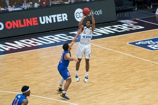 easyCredit Basketball Bundesliga, Hamburg, 13.03.2021 easyCredit Basketball Bundesliga, Hamburg Towers vs. SYNTAINICS MBC, Kameron Taylor ( 7 Hamburg Towers) Copyright: xBEAUTIFULxSPORTS Mohwinkelx