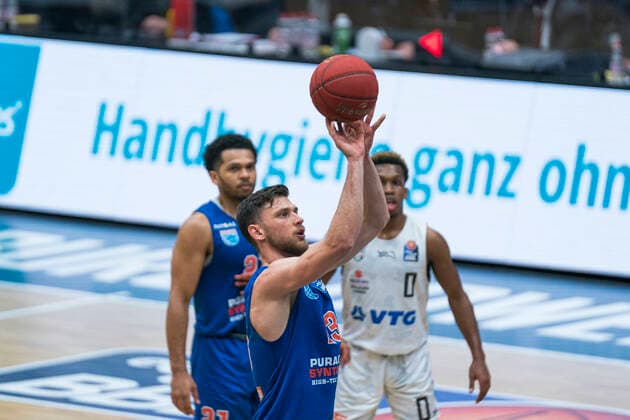 easyCredit Basketball Bundesliga, Hamburg, 13.03.2021 easyCredit Basketball Bundesliga, Hamburg Towers vs. SYNTAINICS MBC, Micha? Michalak ( 23 SYNTAINICS MBC) Copyright: xBEAUTIFULxSPORTS Mohwinkelx