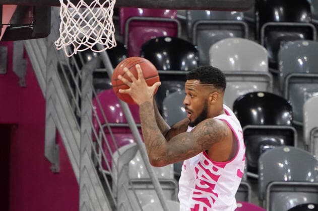 GER, Easycredit BBL, Telekom Baskets Bonn vs. Brose Bamberg 13.03.2021, Telekom Dome, Bonn, GER, Easycredit BBL, Telekom Baskets Bonn vs. Brose Bamberg, im Bild: James Thompson (Telekom Bonn 3),