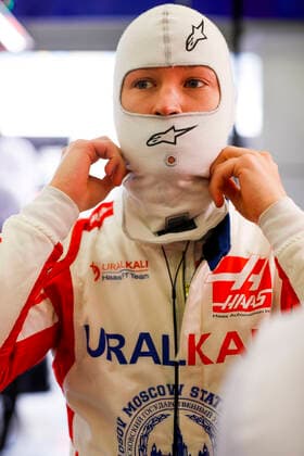 BAHRAIN INTERNATIONAL CIRCUIT, BAHRAIN - MARCH 13: Nikita Mazepin, Haas F1 in the garage during the Bahrain March testing at Bahrain International Circuit on Saturday March 13, 2021 in Sakhir, Bahrain. Photo by Sam Bloxham LAT Images via Kolvenbach EDITORIAL ONLY!
