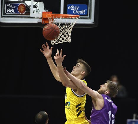 Tim Schneider, Harper Kamp Basketball BBL Bundesliga Herren Saison 2020 2021 14.03.2021 ALBA Berlin vs. BG Göttingen
