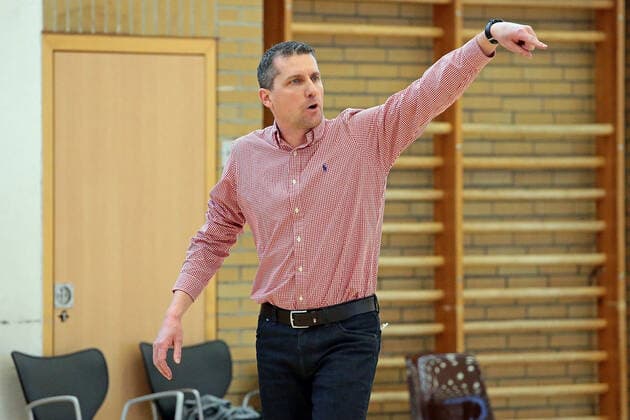 14.03.2021, xovx, Basketball Damen 1. Bundesliga, BC Pharmaserv Marburg - XCYDE Angels Nördlingen Trainer Ajtony Imreh (XCYDE Angels Nördlingen) Marburg Sporthalle Georg-Gaßmann-Stadion Hessen Deutschland (DE)