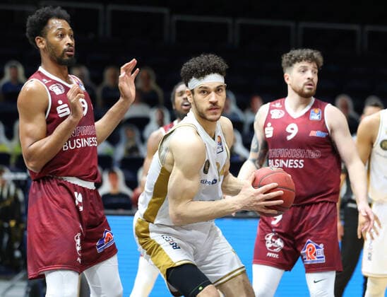 Löwen Braunschweig vs Chemnitz, BBL Braunschweig, 14.03.2021, BASKETBALL - easyCredit BBL Basketball Bundesliga, Löwen Braunschweig vs. Niners Chemnitz, Saison 2020 21. Gavin Schilling (Löwen Braunschweig) Braunschweig
