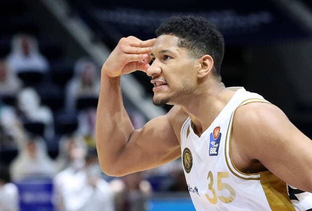 Löwen Braunschweig vs Chemnitz, BBL Braunschweig, 14.03.2021, BASKETBALL - easyCredit BBL Basketball Bundesliga, Löwen Braunschweig vs. Niners Chemnitz, Saison 2020 21. Karim Jallow (Löwen Braunschweig) Braunschweig