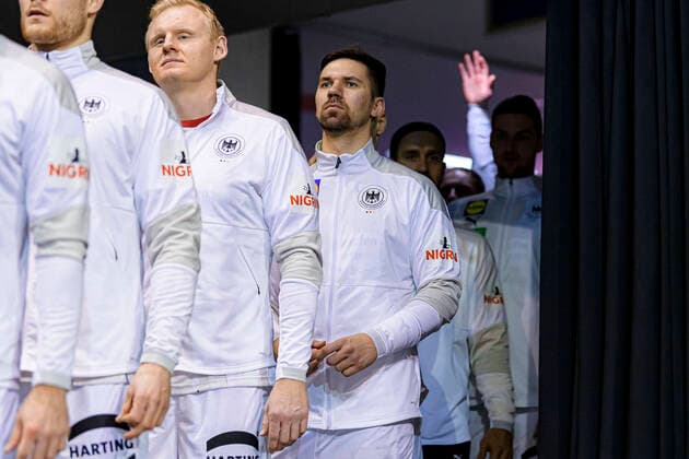 Handball, Maenner: Olympia-Qualifikation, Turnier, Gruppe 3, Algerien - Deutschland Patrick Wiencek (Deutschland THW Kiel), Fabian Wiede (Deutschland Fuechse Berlin) Berlin Max-Schmeling-Halle Berlin Deutschland
