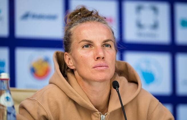 Mandatory Credit: Photo by Rob Prange Shutterstock (11800202o) Svetlana Kuznetsova of Russia talks to the media at the 2021 St. Petersburg Ladies Trophy WTA, Tennis Damen 1000 tournament WTA St Petersburg Ladies Trophy, Tennis, St Petersburg, Russia - 16 Mar 2021 WTA St Petersburg Ladies Trophy, Tennis, St Petersburg, Russia - 16 Mar 2021  Copyright: xRobxPrange Shutterstockx 11800202o