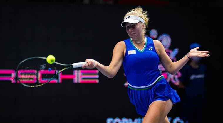 Mandatory Credit: Photo by Rob Prange Shutterstock (11800202au) Clara Tauson of Denmark in action during the first round of the 2021 St. Petersburg Ladies Trophy WTA, Tennis Damen 1000 tournament WTA St Petersburg Ladies Trophy, Tennis, St Petersburg, Russia - 16 Mar 2021 WTA St Petersburg Ladies Trophy, Tennis, St Petersburg, Russia - 16 Mar 2021  Copyright: xRobxPrange Shutterstockx 11800202au