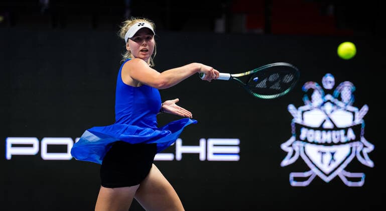 March 16, 2021, ST PETERSBURG, RUSSIA: Clara Tauson of Denmark in action during the first round of the 2021 St. Petersburg Ladies Trophy WTA, Tennis Damen 1000 tournament against Daria Kasatkina of Russia ST PETERSBURG RUSSIA - ZUMAa181 20210316_zaa_a181_046 Copyright: xRobxPrangex