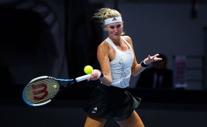 Mandatory Credit: Photo by Rob Prange Shutterstock (11800202cx) Kristina Mladenovic of France in action during her first-round match at the 2021 St. Petersburg Ladies Trophy WTA, Tennis Damen 500 tournament WTA St Petersburg Ladies Trophy, Tennis, St Petersburg, Russia - 16 Mar 2021 WTA St Petersburg Ladies Trophy, Tennis, St Petersburg, Russia - 16 Mar 2021  Copyright: xRobxPrange Shutterstockx 11800202cx