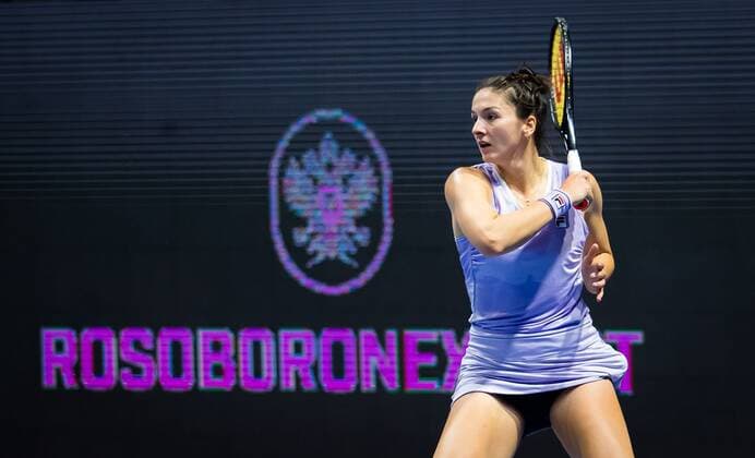 Mandatory Credit: Photo by Rob Prange Shutterstock (11800202co) Margarita Gasparyan of Russia in action during her first-round match at the 2021 St. Petersburg Ladies Trophy WTA, Tennis Damen 500 tournament WTA St Petersburg Ladies Trophy, Tennis, St Petersburg, Russia - 16 Mar 2021 WTA St Petersburg Ladies Trophy, Tennis, St Petersburg, Russia - 16 Mar 2021  Copyright: xRobxPrange Shutterstockx 11800202co