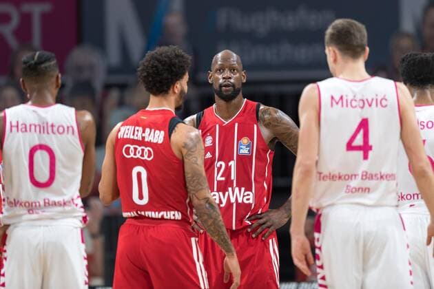 Basketball, BBL, 20210316, FC Bayern München - Telekom Basket Bonn. Im Bild James GIST III (FC Bayern München, 21). München Audi Dome Bayern Deutschland Copyright: Passion2Press MarkusxFischerx