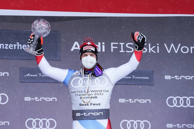 17.03.2021, Lenzerheide, Lenzerheide, Audi FIS Ski Weltcup Lenzerheide: Downhill Men, Beat Feuz (Schweiz) ist der Abfarhtsieger 2021 Lenzerheide Lenzerheide Graubünden Schweiz Copyright: xJustPictures.ch JarixPestelaccix