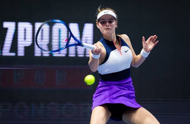 Mandatory Credit: Photo by Rob Prange Shutterstock (11803318s) Katarina Zavatska of Ukraine in action during her first-round match at the 2021 St. Petersburg Ladies Trophy WTA, Tennis Damen 500 tournament WTA St Petersburg Ladies Trophy, Tennis, St Petersburg, Russia - 17 Mar 2021 WTA St Petersburg Ladies Trophy, Tennis, St Petersburg, Russia - 17 Mar 2021  Copyright: xRobxPrange Shutterstockx 11803318s