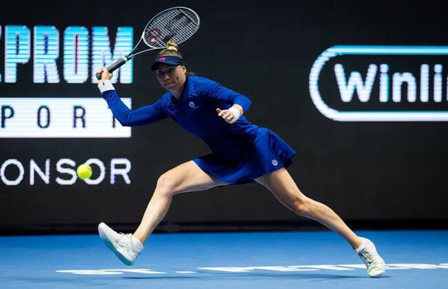 Mandatory Credit: Photo by Rob Prange Shutterstock (11803318as) Vera Zvonareva of Russia in action during her second-round match at the 2021 St. Petersburg Ladies Trophy WTA, Tennis Damen 500 tournament WTA St Petersburg Ladies Trophy, Tennis, St Petersburg, Russia - 17 Mar 2021 WTA St Petersburg Ladies Trophy, Tennis, St Petersburg, Russia - 17 Mar 2021  Copyright: xRobxPrange Shutterstockx 11803318as