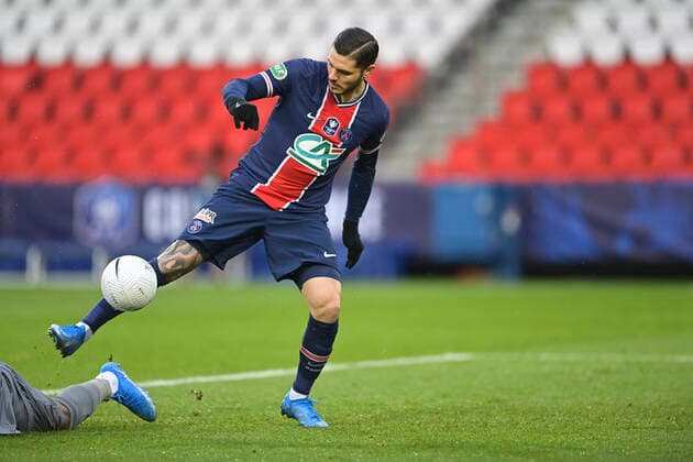 but de Mauro Icardi (PSG) FOOTBALL : PSG vs LOSC - 1 8 finale coupe de france - 17 03 2021 JBAutissier Panoramic 