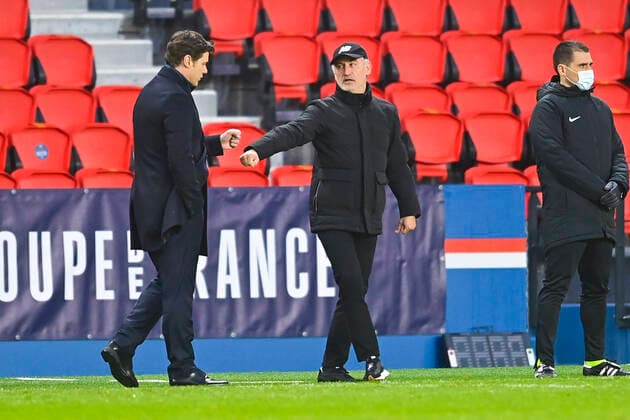 Mauricio Pochettino - Entraineur (PSG) Christophe Galtier - entraineur (Losc) FOOTBALL : PSG vs LOSC - 1 8 finale coupe de france - 17 03 2021 JBAutissier Panoramic 
