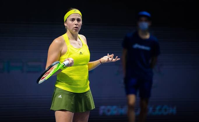 Mandatory Credit: Photo by Rob Prange Shutterstock (11803318es) Jelena Ostapenko of Latvia in action during the second round of the 2021 St. Petersburg Ladies Trophy WTA, Tennis Damen 500 tournament WTA St Petersburg Ladies Trophy, Tennis, St Petersburg, Russia - 17 Mar 2021 WTA St Petersburg Ladies Trophy, Tennis, St Petersburg, Russia - 17 Mar 2021  Copyright: xRobxPrange Shutterstockx 11803318es