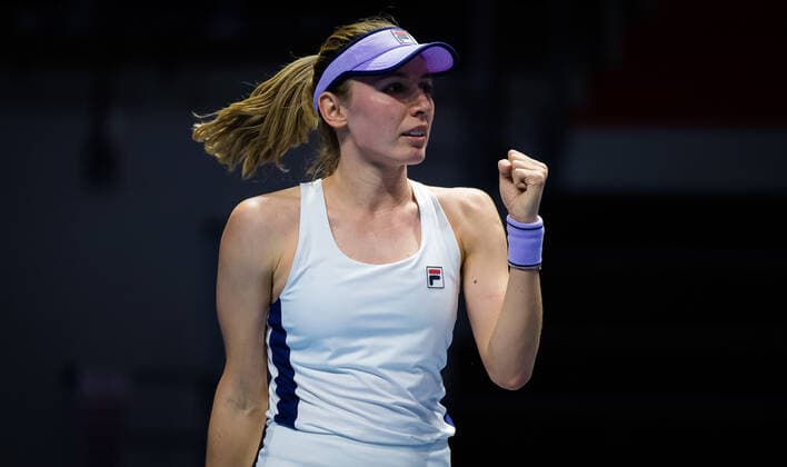 March 17, 2021, ST PETERSBURG, RUSSIA: Ekaterina Alexandrova of Russia in action during the second round of the 2021 St. Petersburg Ladies Trophy WTA, Tennis Damen 500 tournament against Tereza Martincova of the Czech Republic ST PETERSBURG RUSSIA - ZUMAa181 20210317_zaa_a181_201 Copyright: xRobxPrangex
