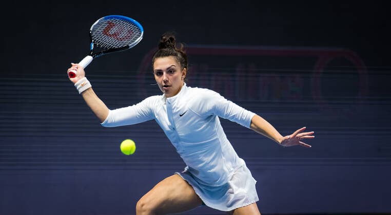 March 17, 2021, ST PETERSBURG, RUSSIA: Jaqueline Cristian of Romania in action during the second round of the 2021 St. Petersburg Ladies Trophy WTA, Tennis Damen 500 tournament against Jelena Ostapenko of Latvia ST PETERSBURG RUSSIA - ZUMAa181 20210317_zaa_a181_206 Copyright: xRobxPrangex