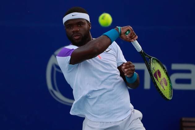The North American Frances Tiafoe in action against Lorenzo Musetti of Italy, during the third day of the Mexican Tennis Open in Acapulco, Guerrero state, Mexico, 17 March 2021. Acapulco Tennis Open !ACHTUNG: NUR REDAKTIONELLE NUTZUNG!  Copyright: xDavidxGuzmanx MEX7339 20210318-637516303185343322