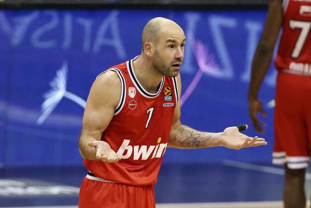 Vassilis Spanoulis Aktion Oberkoerper Oberkörper Basketball EuroLeague Herren Saison 2020 2021 18.03.2021 ALBA Berlin vs. Olympiakos Piraeus Piräus