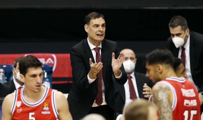 Trainer Georgios Bartzokas Basketball EuroLeague Herren Saison 2020 2021 18.03.2021 ALBA Berlin vs. Olympiakos Piraeus Piräus