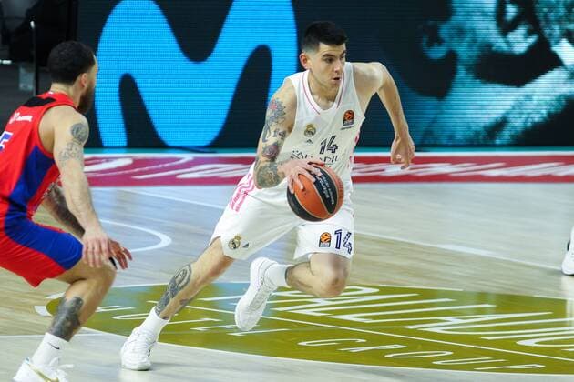 Mandatory Credit: Photo by Irina R Hipolito Shutterstock (11805729o) Gabriel Deck of Real Madrid in action during Euroleague basketball match played between Real Madrid and PBC CSKA Moscow at Wizink Center stadium on March 18, 2021 in Madrid, Spain. Basket: Euroleague- Real Madrid v CSKA Moscow, Spain - 18 Mar 2021 Basket: Euroleague- Real Madrid v CSKA Moscow, Spain - 18 Mar 2021  Copyright: xIrinaxRxHipolito Shutterstockx 11805729o