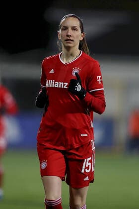 DFB-Pokal (Frauen); TSG Hoffenheim - FC Bayern Muenchen; 19.03.2021 Ivana Rudelic ( 15, FC Bayern Muenchen) (DFL DFB REGULATIONS PROHIBIT ANY USE OF PHOTOGRAPHS AS IMAGE SEQUENCES AND OR QUASI-VIDEO) , DFB-Pokal (Frauen), TSG Hoffenheim - FC Bayern Muenchen, 19.03.2021, Sinsheim, Dietmar-Hopp-Stadion Copyright: xBEAUTIFULxSPORTS JulienxChristx
